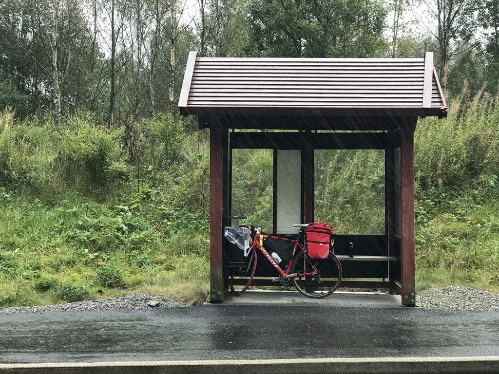 на велосипеде по норвегии и дождь